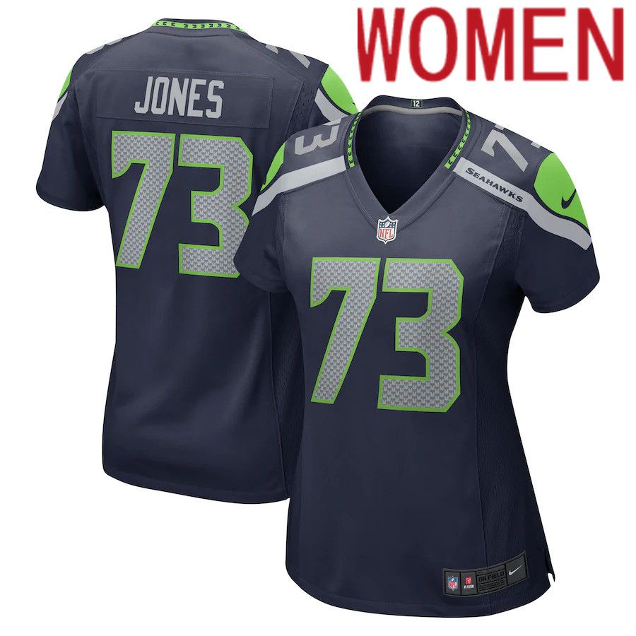Women Seattle Seahawks #73 Jamarco Jones Nike College Navy Game NFL Jersey->women nfl jersey->Women Jersey